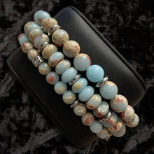  DreamLife Gemstone Bracelet - Lucia Collection Sea Sediment Carolina Blue Jasper